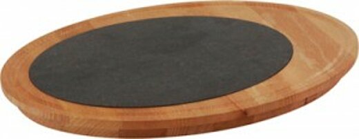 Elips wooden service platter with porcelain surface