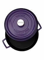 Purple oval Lava Casserole with lid 12x9cm