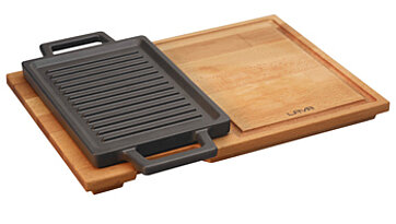 Hot Plate and wooden service platter
