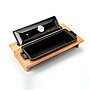 Bread / Terrine pot with wooden stand, black color