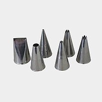 Set od 6 stainless steel nozzle, De Buyer