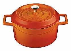Orange Lava casserole with lid, fi 10cm