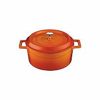 Orange Lava Casserole with lid, fi 16cm