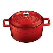 Red Lava Casserole with lid, fi 16 cm