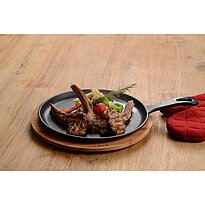 Frying pan with wooden stand, fi 26 cm