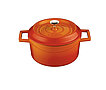Orange Lava Casserole with lid, fi 18cm