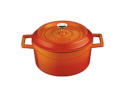 Orange Lava Casserole with lid, fi 18cm